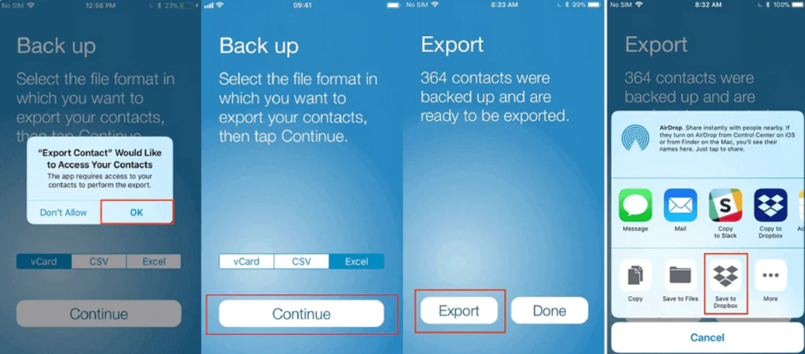iPhone Kişilerini Excel'e Aktarma