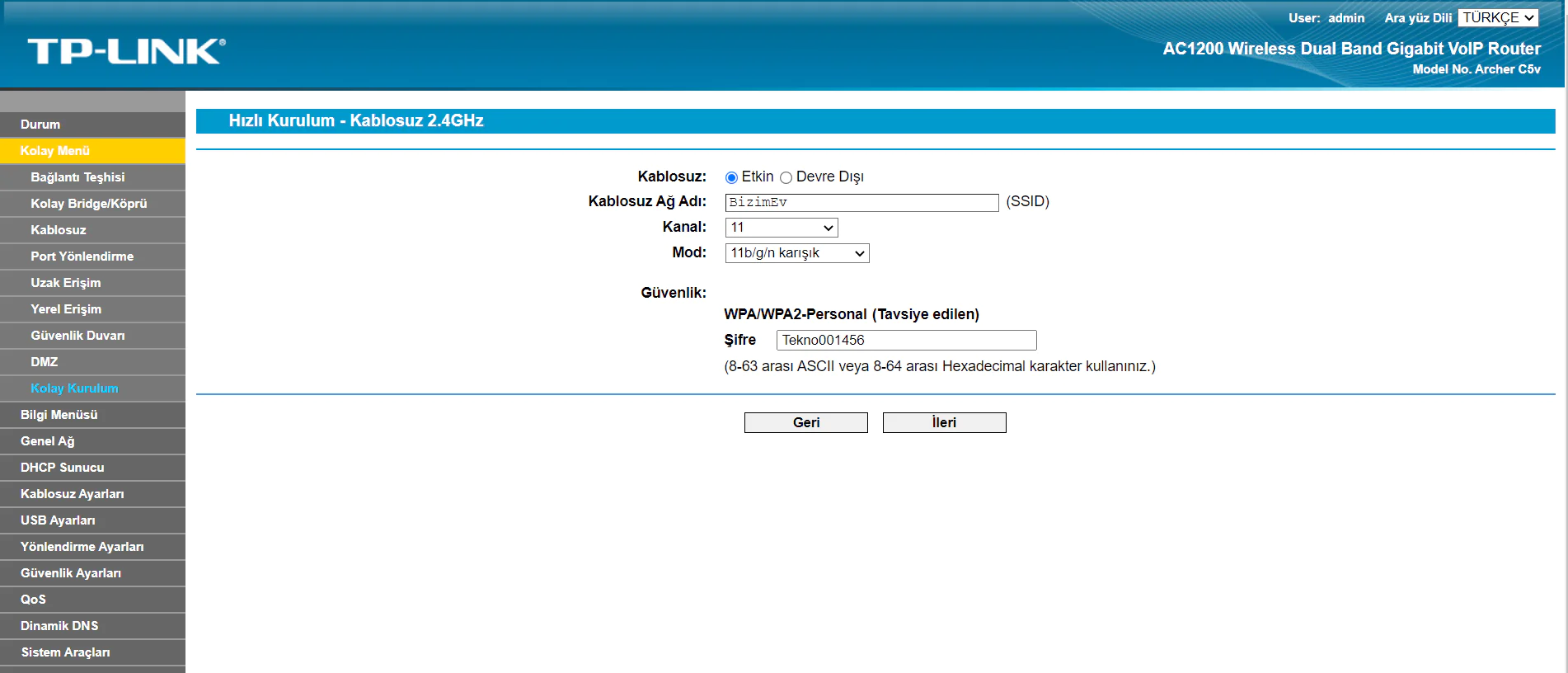 TP-Link Archer C5v Modem Kurulumu