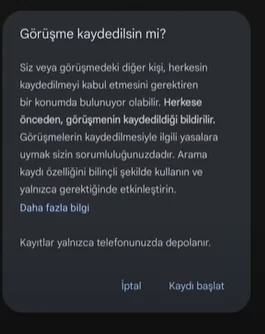 Xiaomi cihazlarda sesli arama kaydı alma