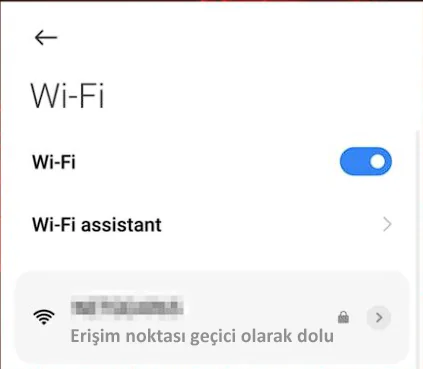 Erişim Noktası Geçici Olarak Dolu
