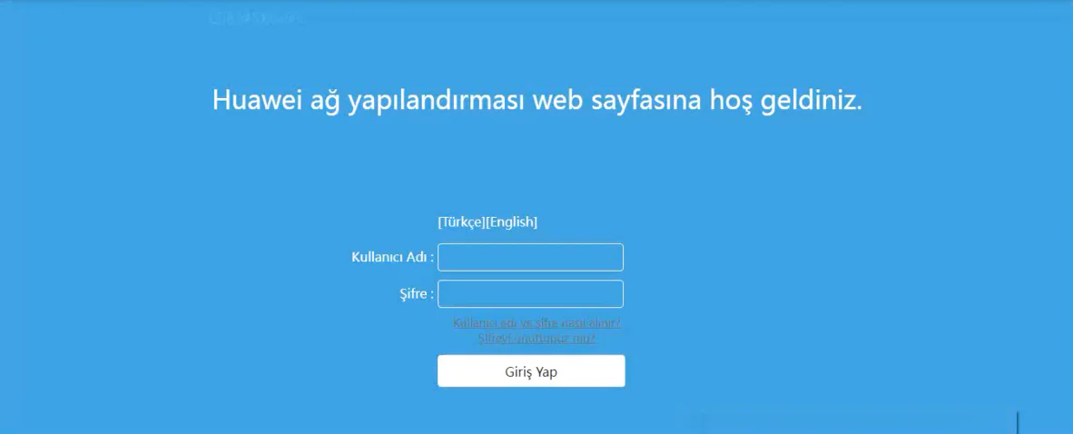 Huawei LG8245X6-50 Modem Arayüz Şifresi