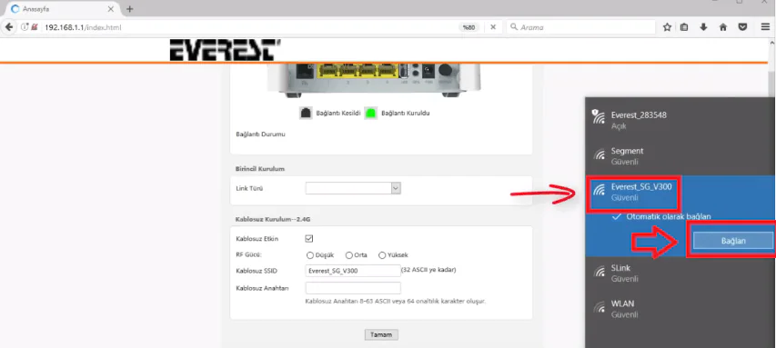 Everest SG-V300 Modem Kurulum