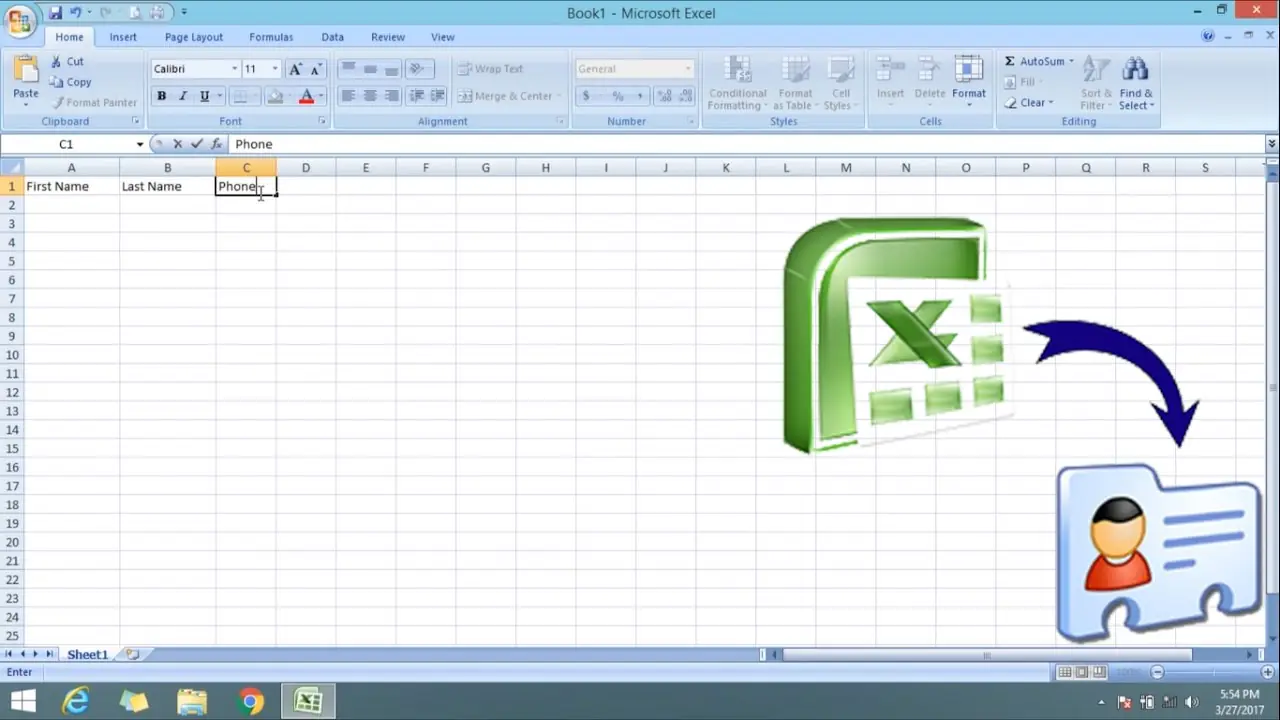 Excel Dosyasını Vcard Olarak Kaydetmek