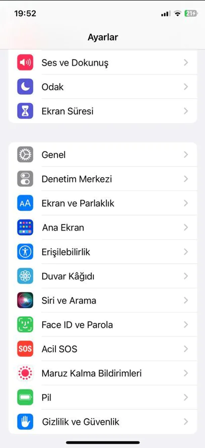 Face ID ve Parola Ayarlarda Görünmüyor