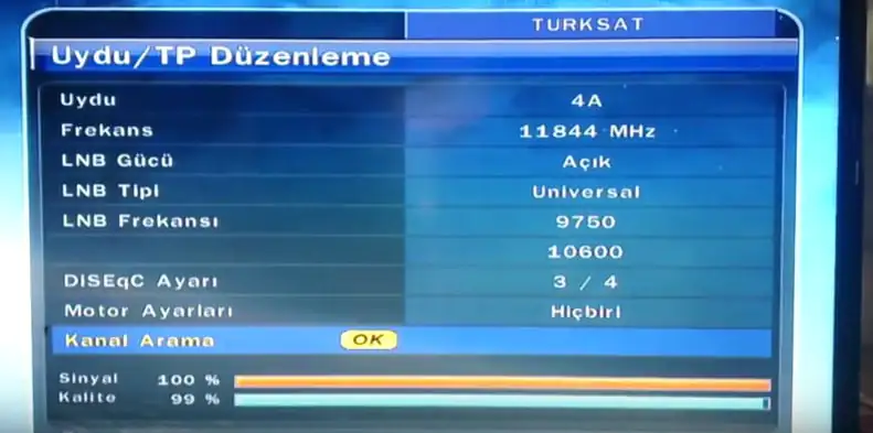 Goldmaster Türksat 4A Kurulumu ve Kanal Ayarlama