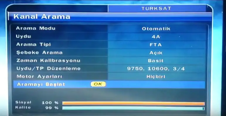 Goldmaster Türksat 4A Kurulumu ve Kanal Ayarlama