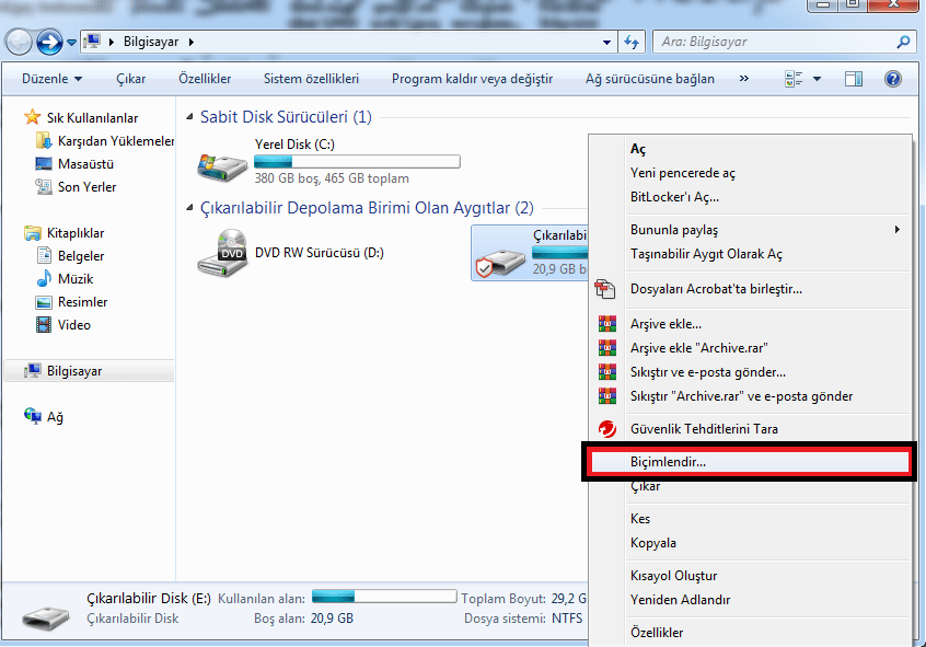 Hedef Dosya Sistemi İçin Çok Büyük Hatası Çözümü