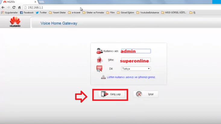 Huawei HG253s Modem Kurulumu