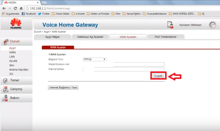 Huawei HG253s Modem Kurulumu