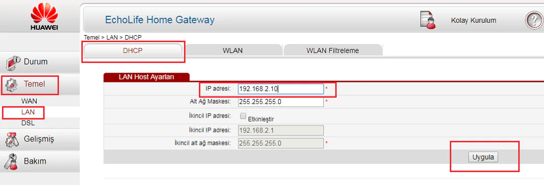 Huawei HG 521v1 Modemi Access Point Yapma