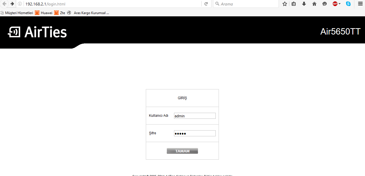 AirTies 5650 Modem Kurulum
