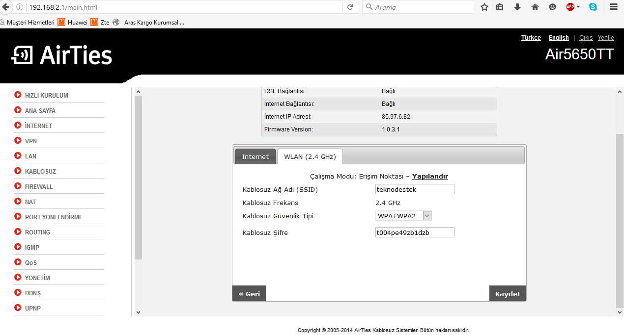 AirTies 5650 Modem Kurulum