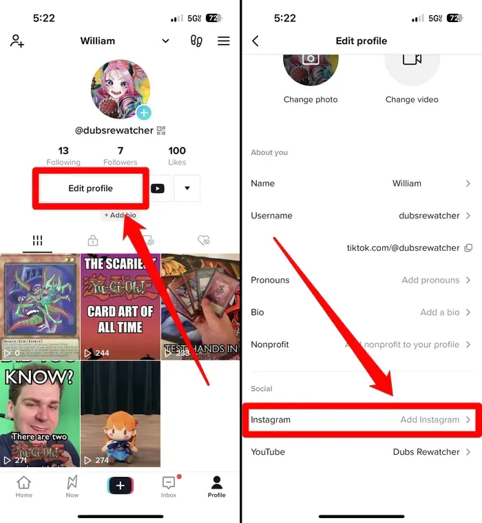 Instagram Hesabını TikTok’a Bağlama