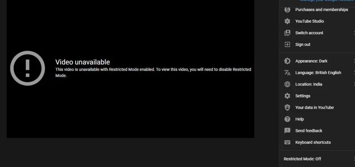 YouTube Kısıtlı Mod Ağ Yöneticiniz Tarafından Etkinleştirildi Hatası