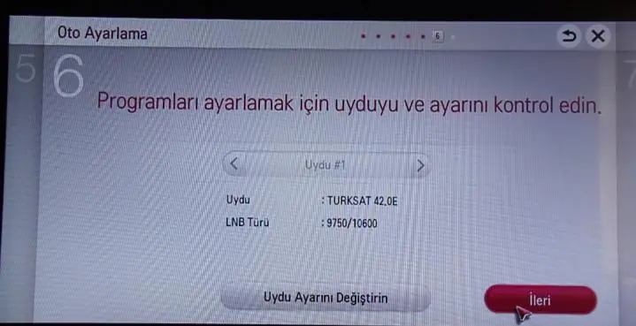 LG LED TV Türksat 4A Uydu Ayarları