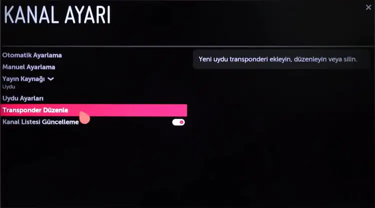 Lg smart tv manuel kanal ekleme