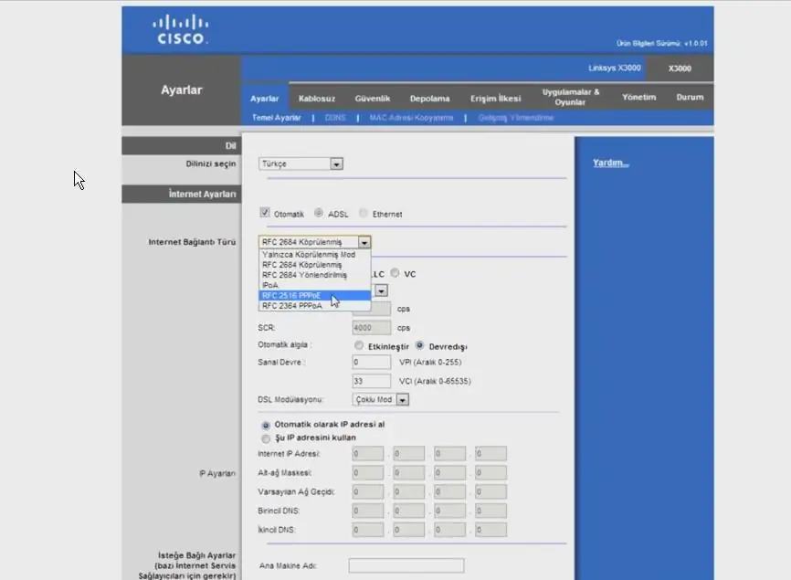Linksys Modem Kurulumu