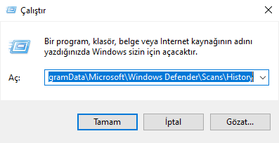 Microsoft Defender Koruma Geçmişi