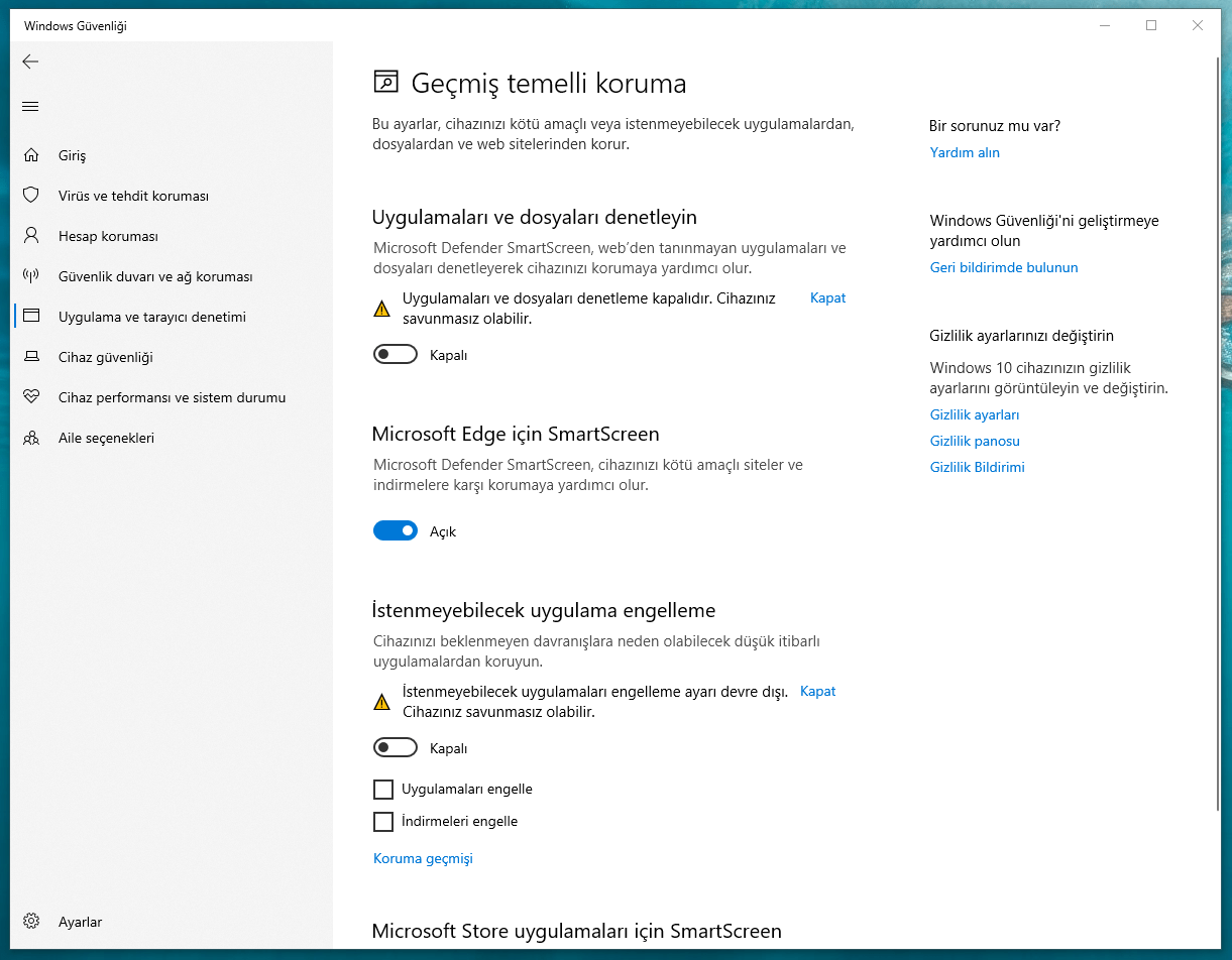 SmartScreen Nasıl Kapatılır