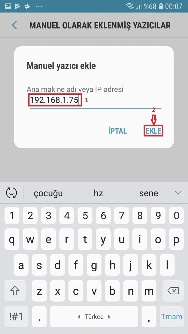 Samsung ve Android Telefonlarda Yazıcı Ekleme