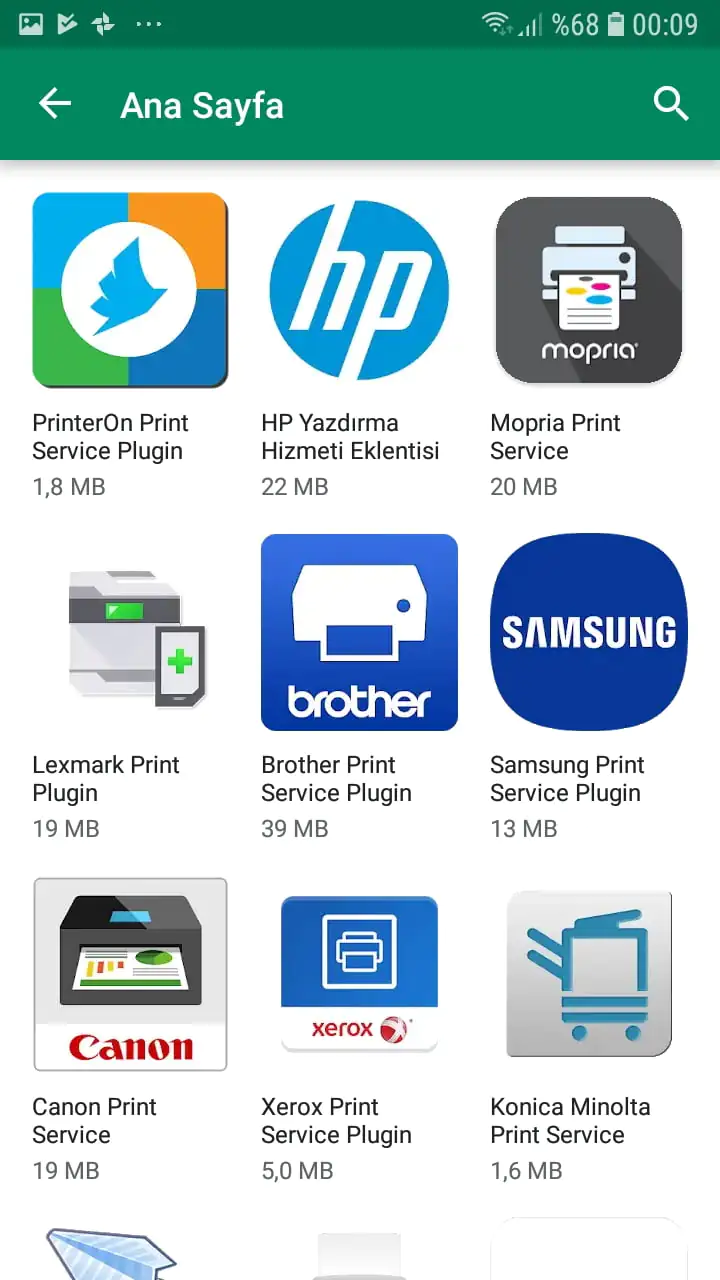 Samsung ve Android Telefonlarda Yazıcı Ekleme