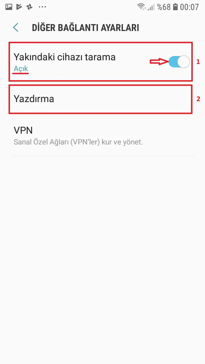 Samsung ve Android Telefonlarda Yazıcı Ekleme