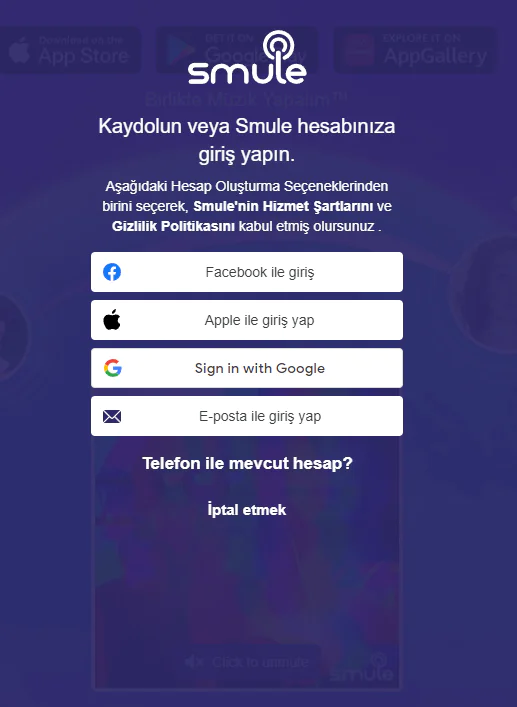 Smule Hesap giriş sorunları