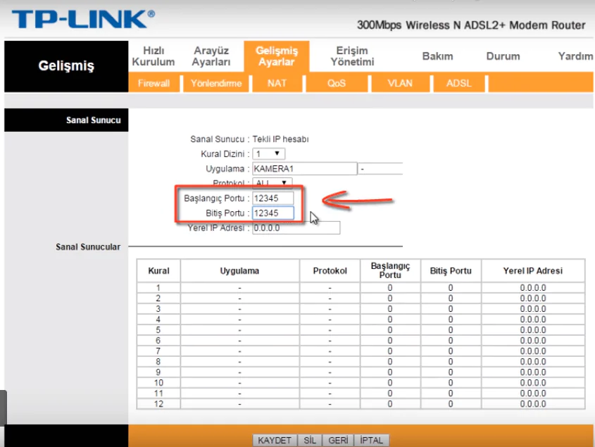 TP Link Modemlerde Port Yönlendirme Nasıl Yapılır