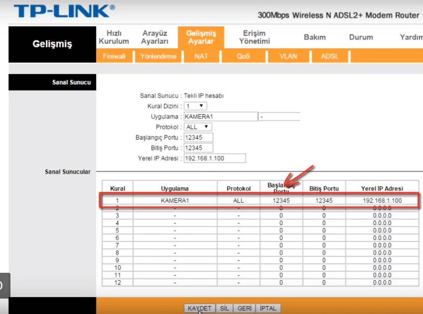 TP-Link Modemlerde Port Yönlendirme Nasıl Yapılır