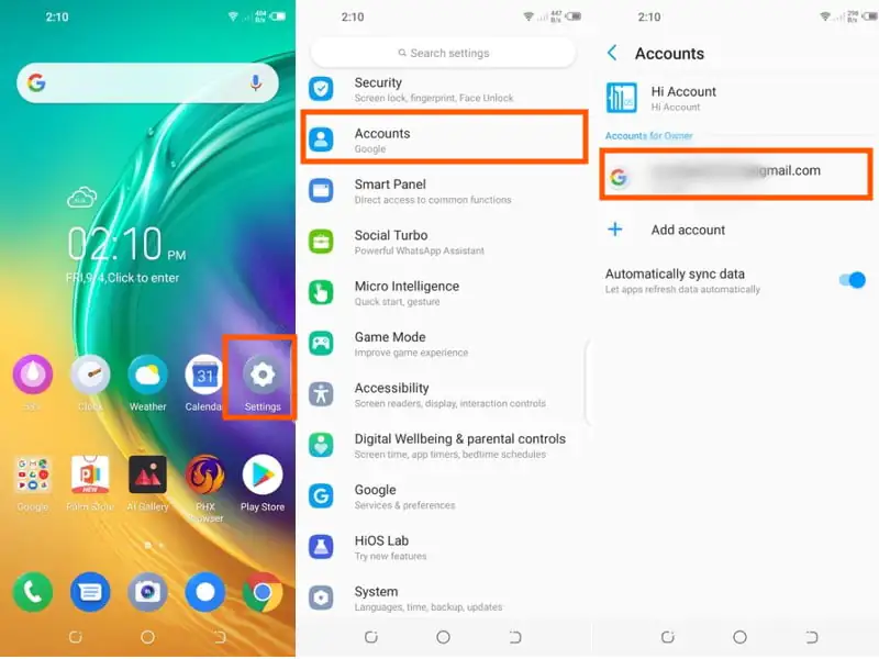 Tecno Camon Android 10 Kişileri Aktarma