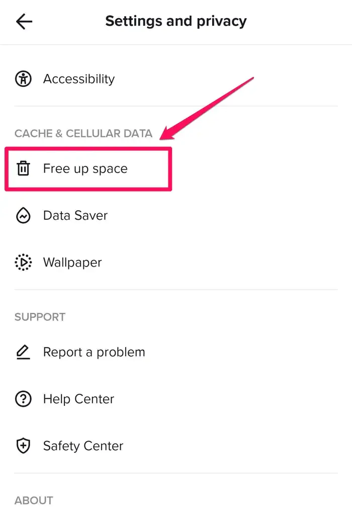 TikTok Önbelleğini Temizleme