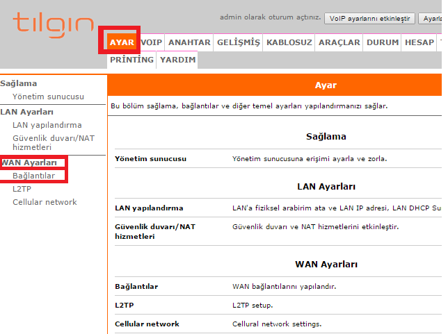 Tılgın HG2331 Modem Kurulumu