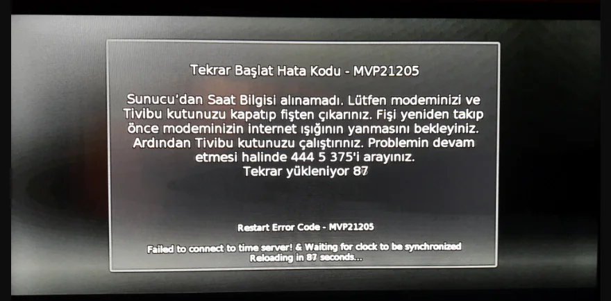 Güncel Saat Bilgisi Alınamadı Hatas