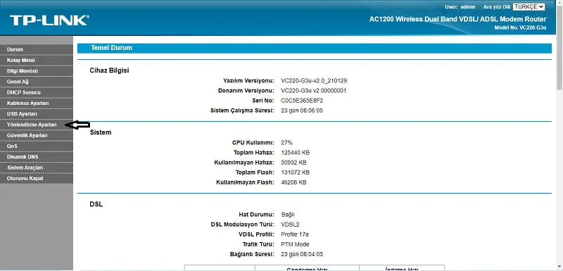 TP-Link VC220-G3u Port Açma