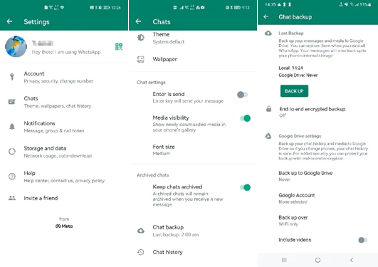 Telefon ekranında Whatsapp logosu ve bir yedekleme simgesi.