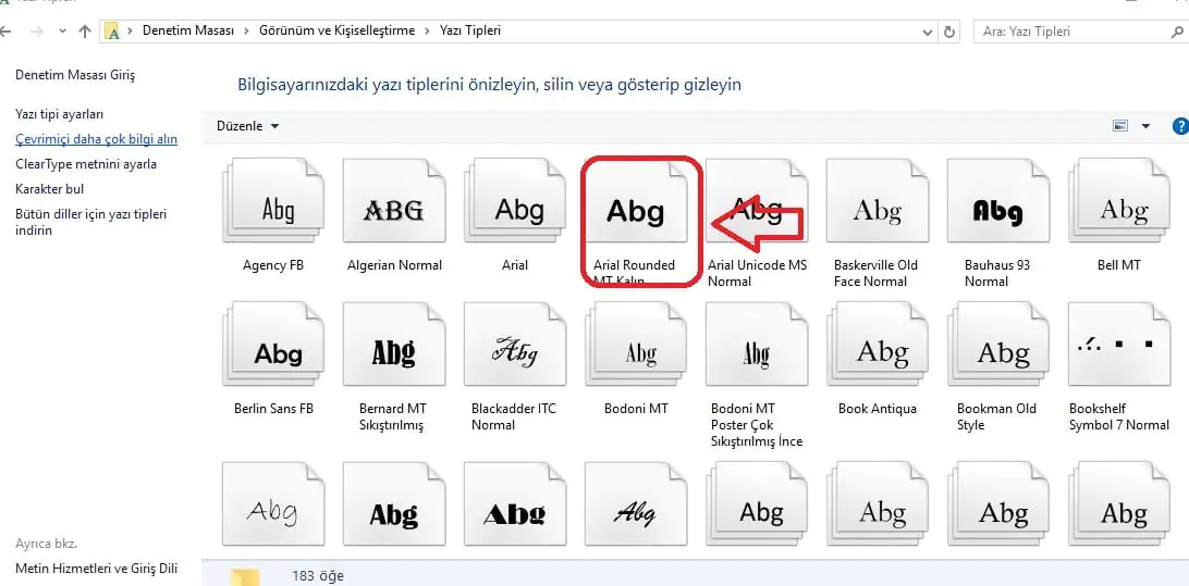 Windows 10 Yazı Tipini Değiştirme