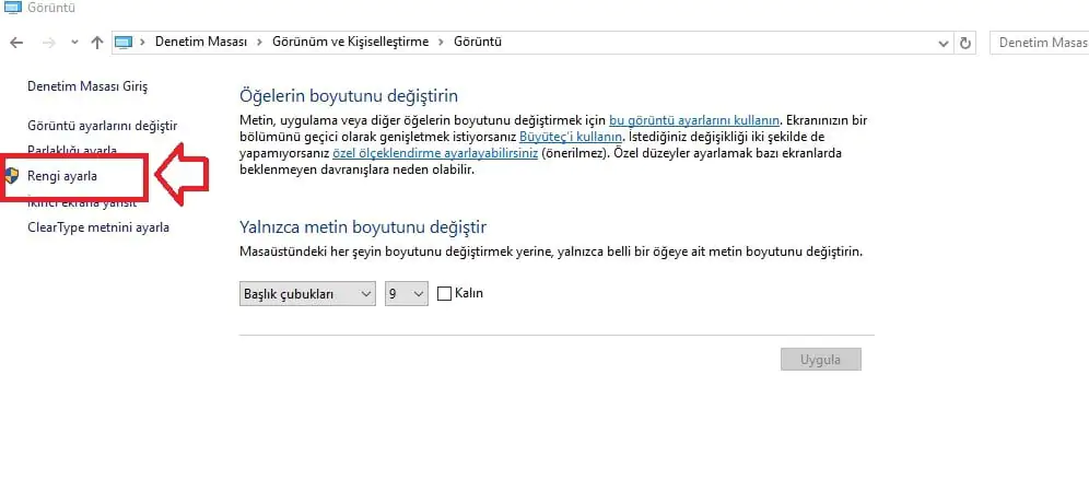 Windows 10 Renk Ayarı Nasıl Yapılır