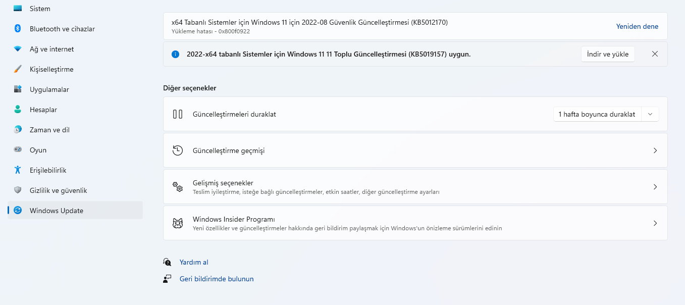 Windows 11 Güncelleme Takılı Kaldı