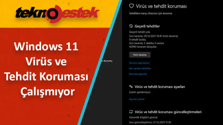 Virüs ve tehdit koruması neden Windows 11'de çalışmıyor