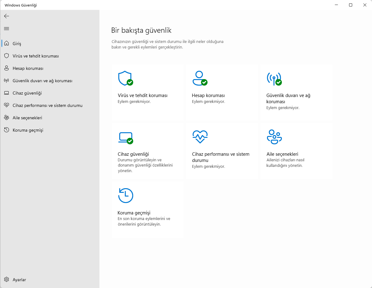 Bellek bütünlüğü kapalı