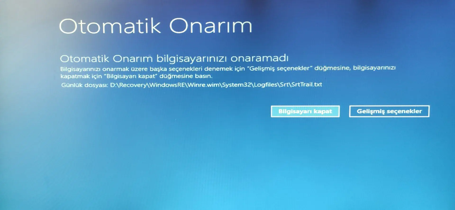Srttrail.txt BSOD hatası