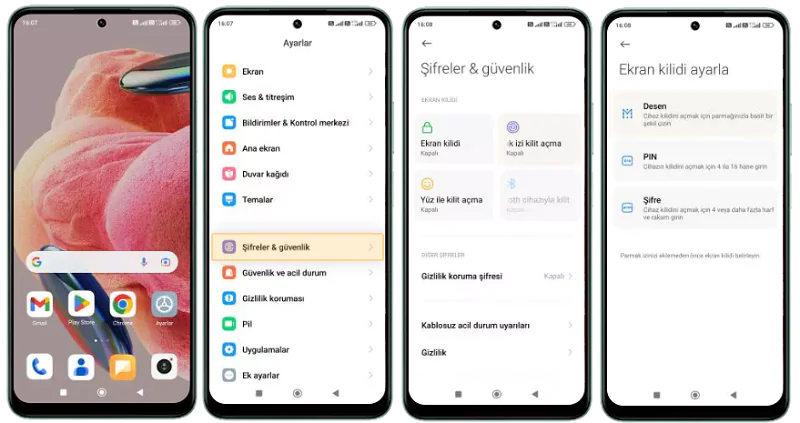Redmi Note 12 Parmak İzi Ayarları