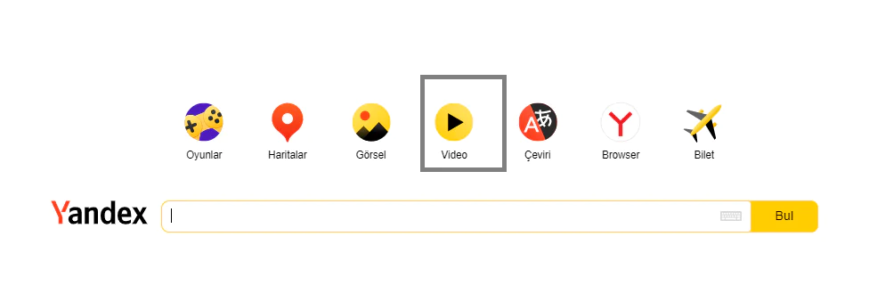 Yandex Video Arama