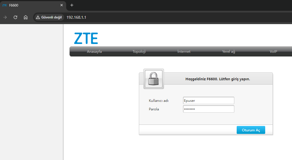 ZTE ZXHN F6600 Kablosuz Ayarları