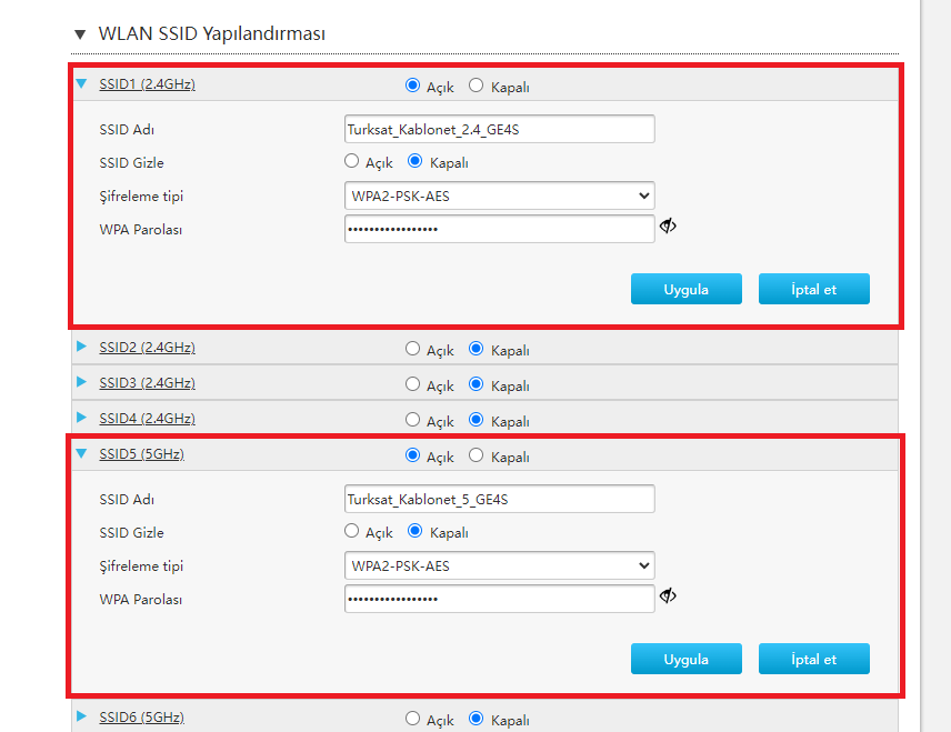 ZTE ZXHN F6600 Kablosuz Ayarları