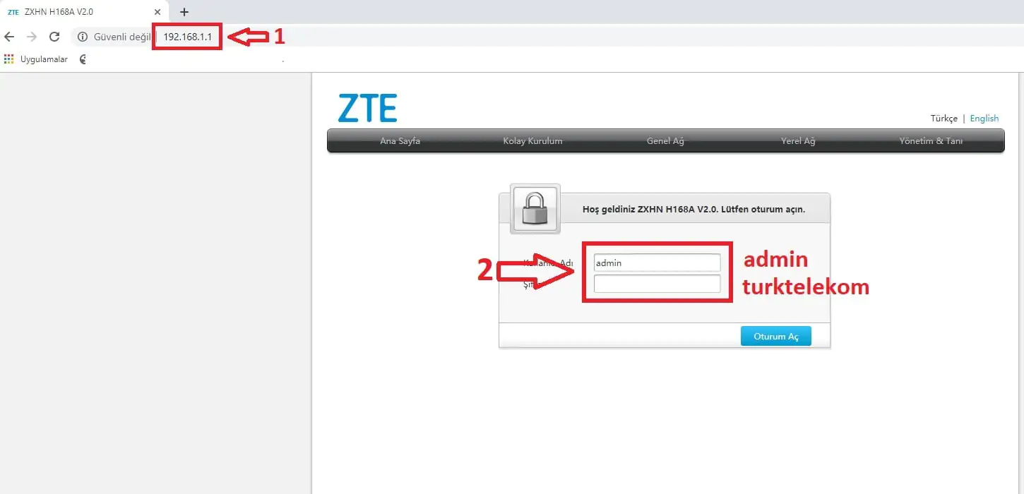 ZTE ZXHN H168A Güvenlik Duvarı Kapatma