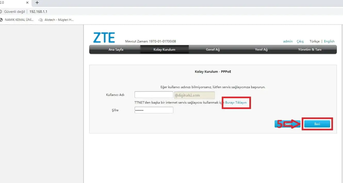 ZTE ZXHN modem H168A