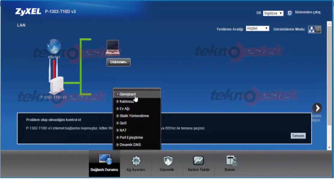 Zyxel P1302-T10D v3 Modem Kurulumu