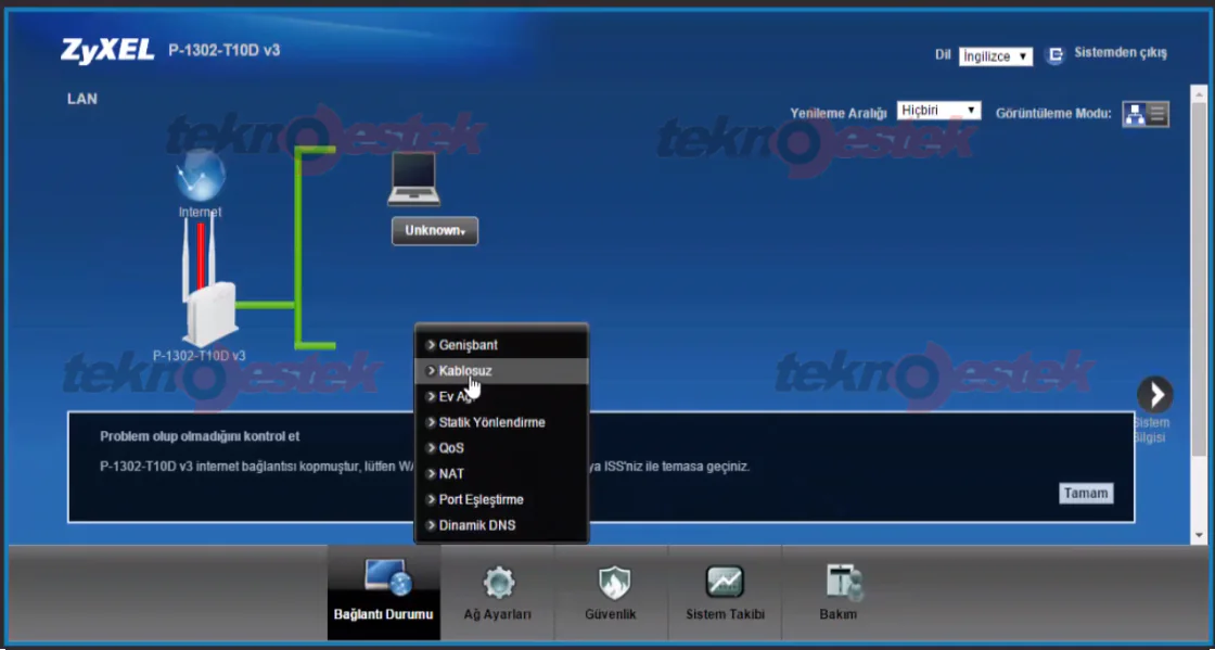 Zyxel P1302-T10D v3 Modem Kurulumu