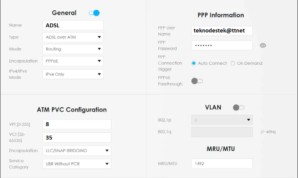 ZyXEL VMG8825-T50K VDSL2 Modem Kurulumu